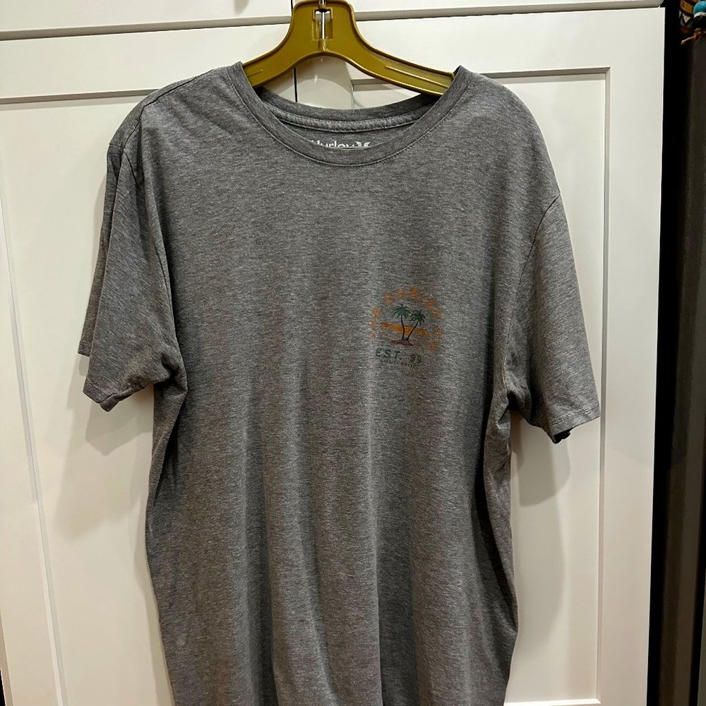 Hurley Grey Men's T-shirt, Size L
